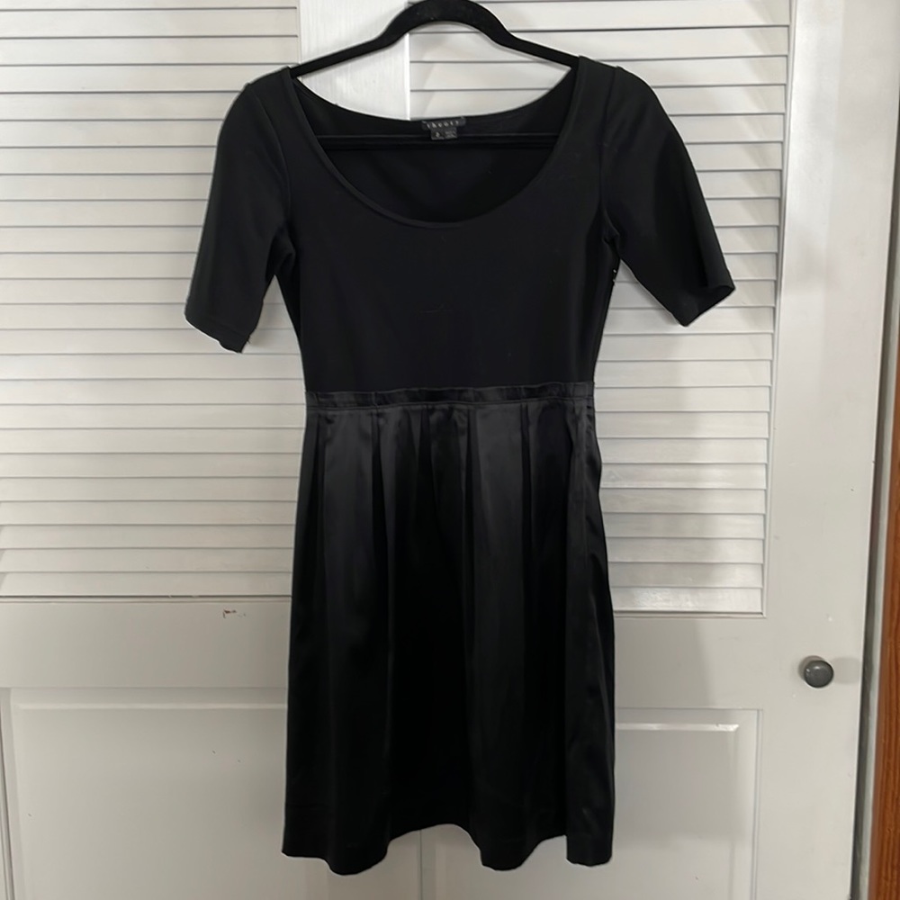 Theory - hidden zipper silk and stretch dress.